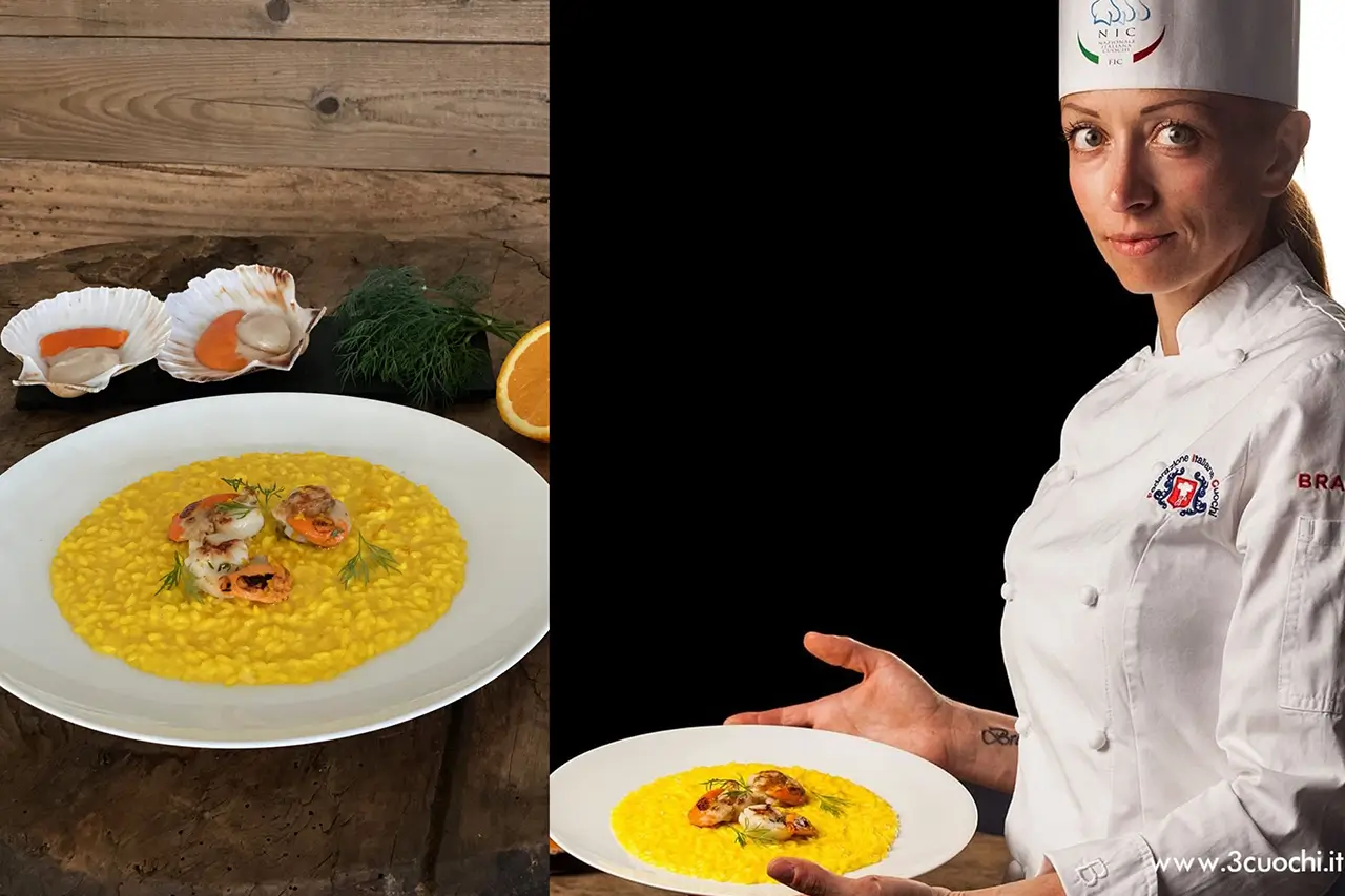 Ambra Marca's recipe featured in the book Zafferano 3 Cuochi