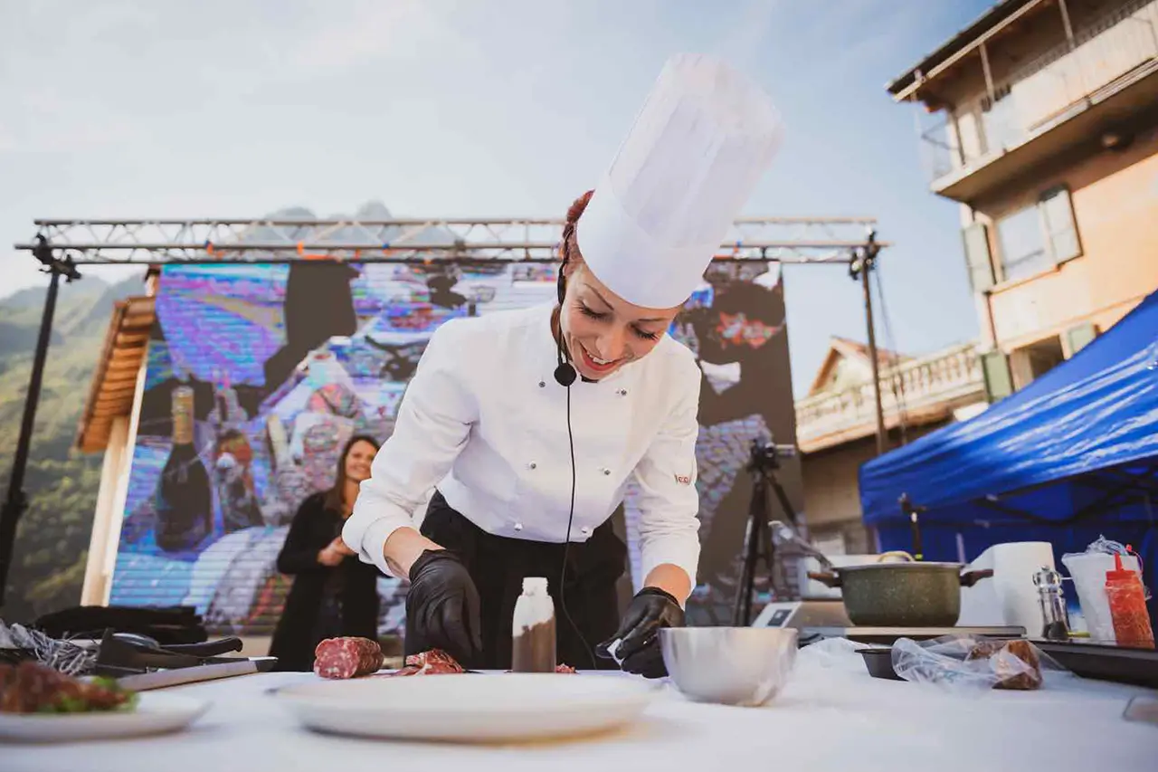 Ambra Marca live during the transhumance in Bagolino