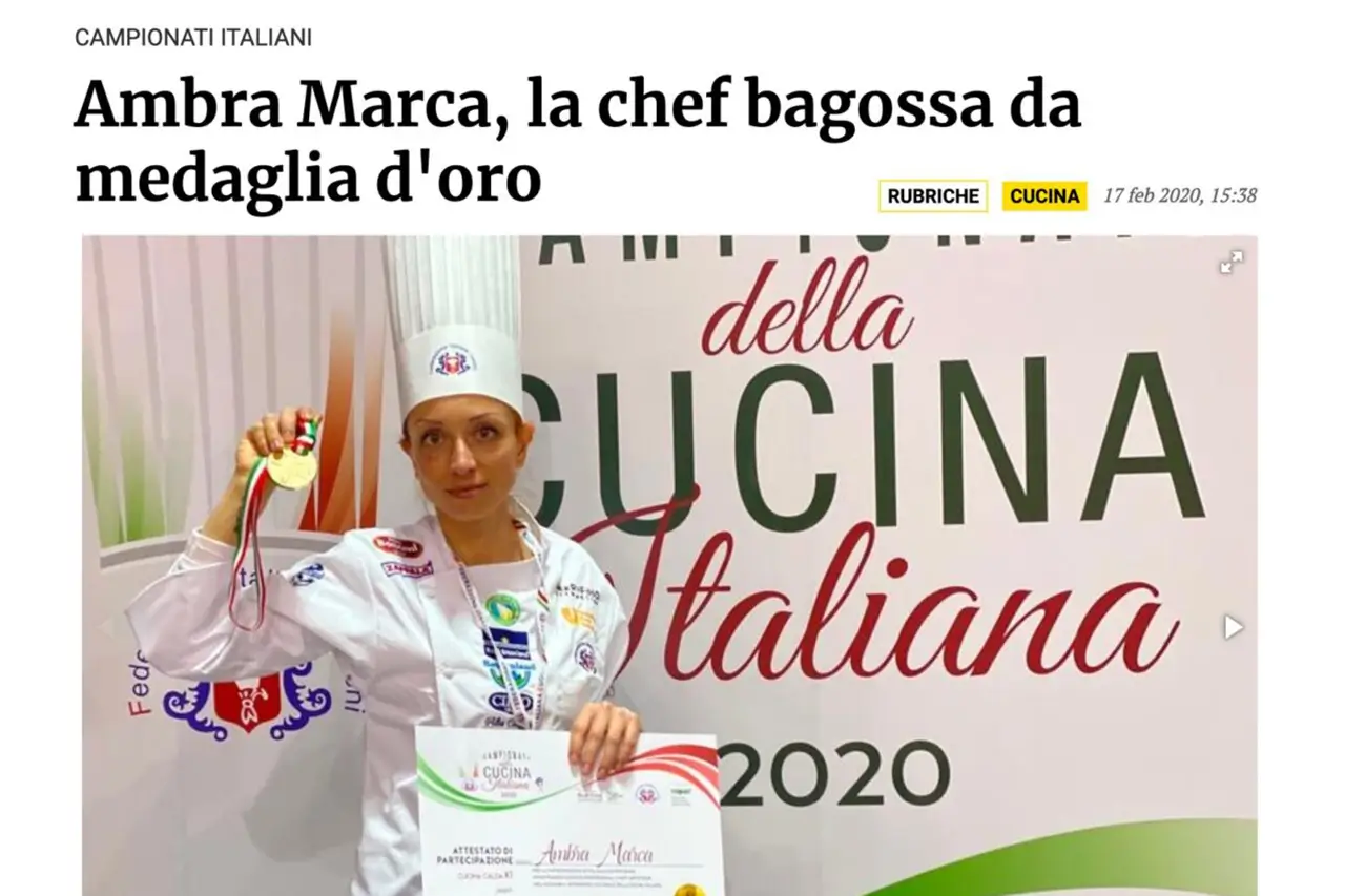 Ambra Marca gold medal at the 2020 Culinary Championships